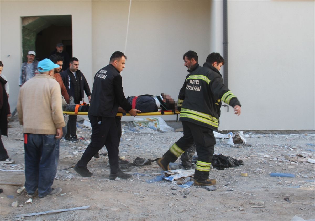 Konya'da 5 katlı inşaatın asansör boşluğuna düşen kişi yaralandı