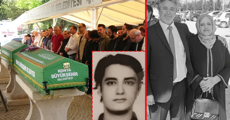 Konya’da aile faciası! Oğulları tarafından katledilen veteriner çift son yolculuğuna uğurlandı