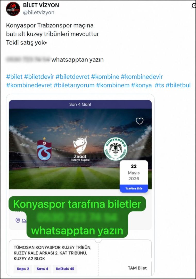 Konyaspor-Trabzonspor Maçı Öncesi Dolandırıcılar Sahneye Çıktı