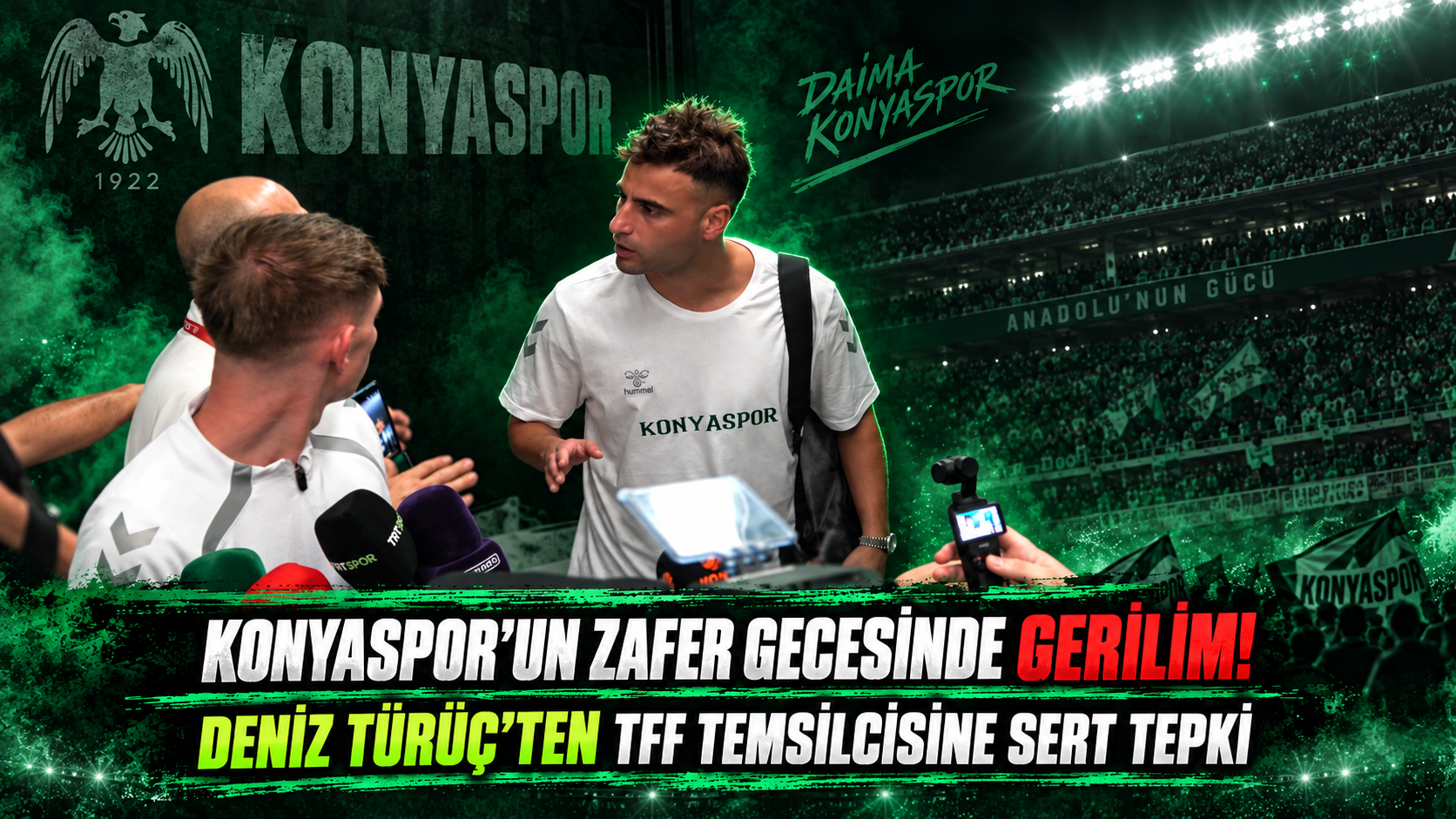 Konyaspor’un zafer gecesinde gerilim! Deniz Türüç’ten TFF temsilcisine sert tepki