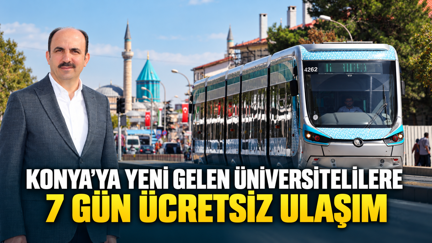 Konya’ya yeni gelen üniversitelilere 7 gün ücretsiz ulaşım