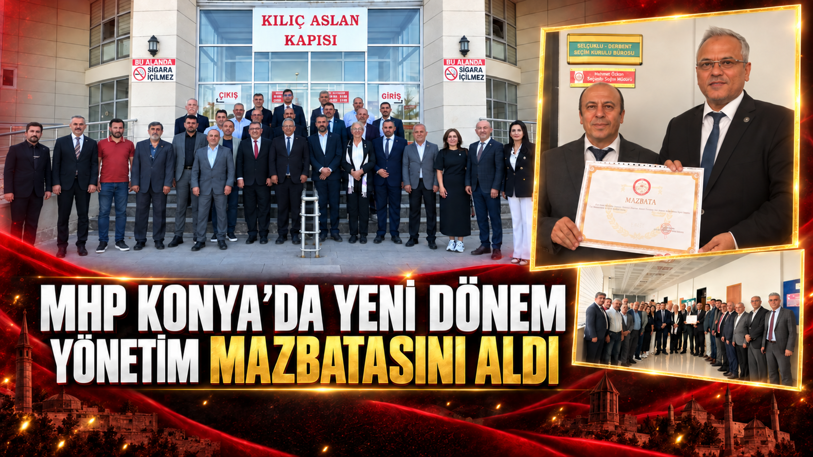 MHP Konya İl Başkanlığı yönetimi mazbatasını aldı