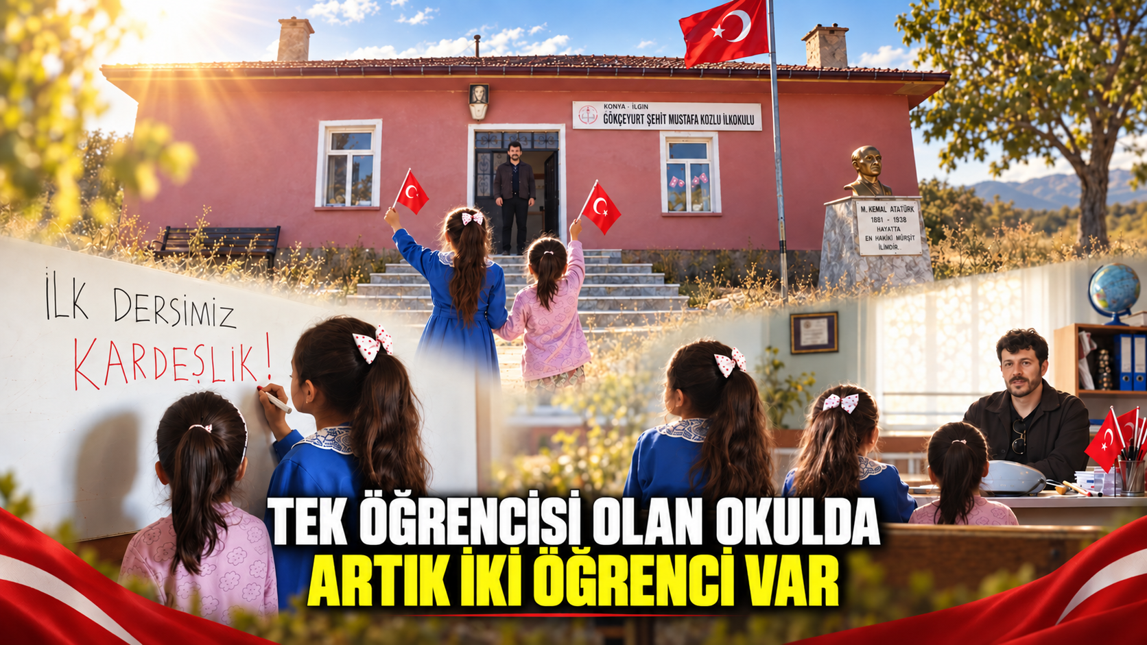 Yer Konya... Tek öğrencisi olan okulda, artık iki öğrenci var