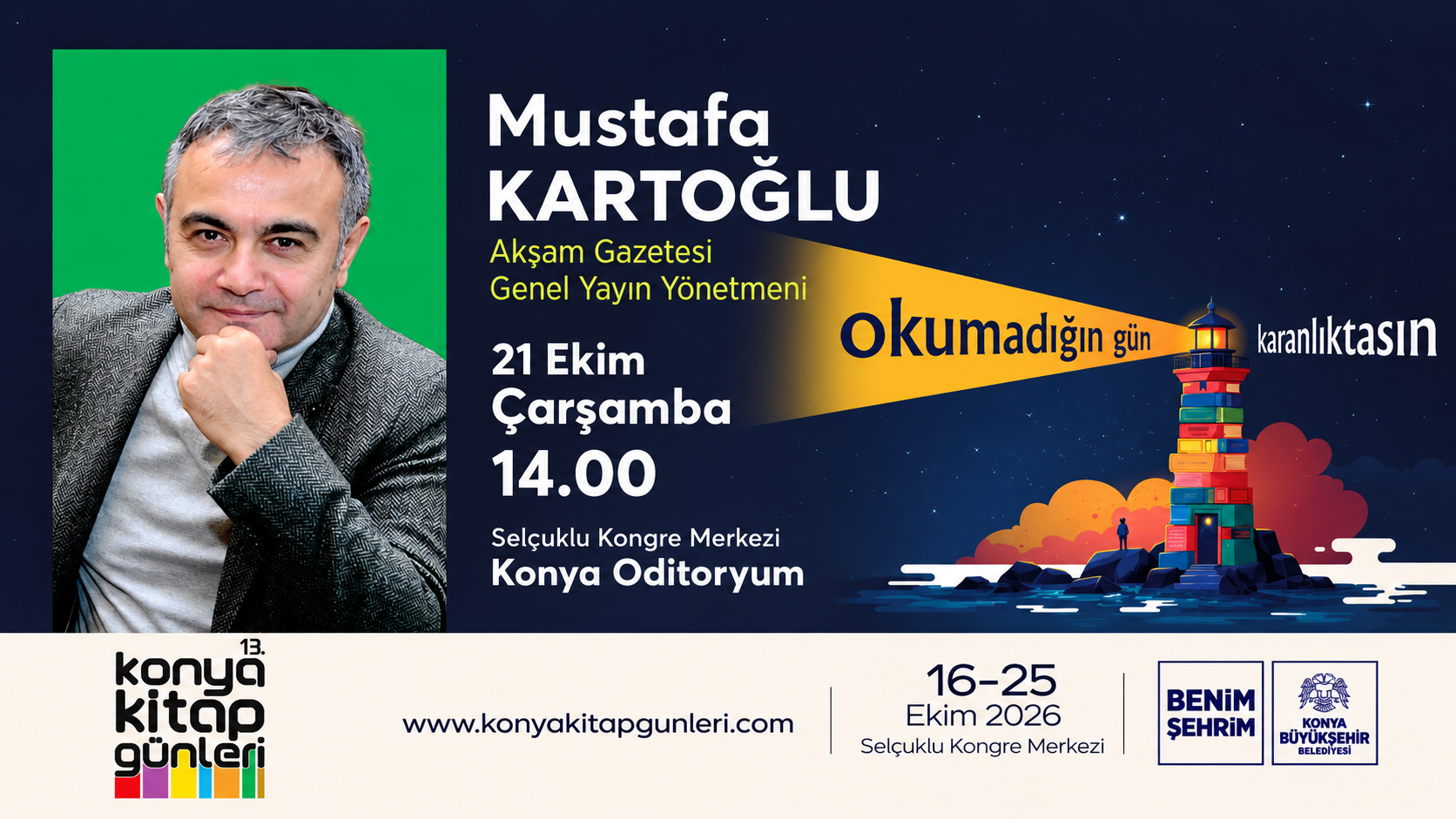 Gazeteci-Yazar Mustafa Kartoğlu 13. Konya Kitap Günleri’nde Basın Mensupları ve Okurlarıyla Buluşuyor